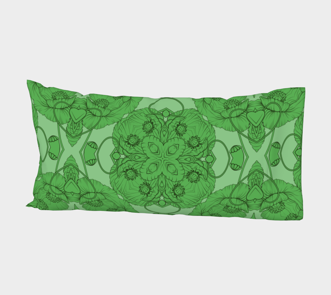 Green Floral Pillow Sleeve