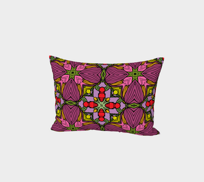 Retro pink floral Bed Pillow
