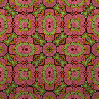 Retro Pink Garden Curtains Lustrous Curtains - Pair (2)