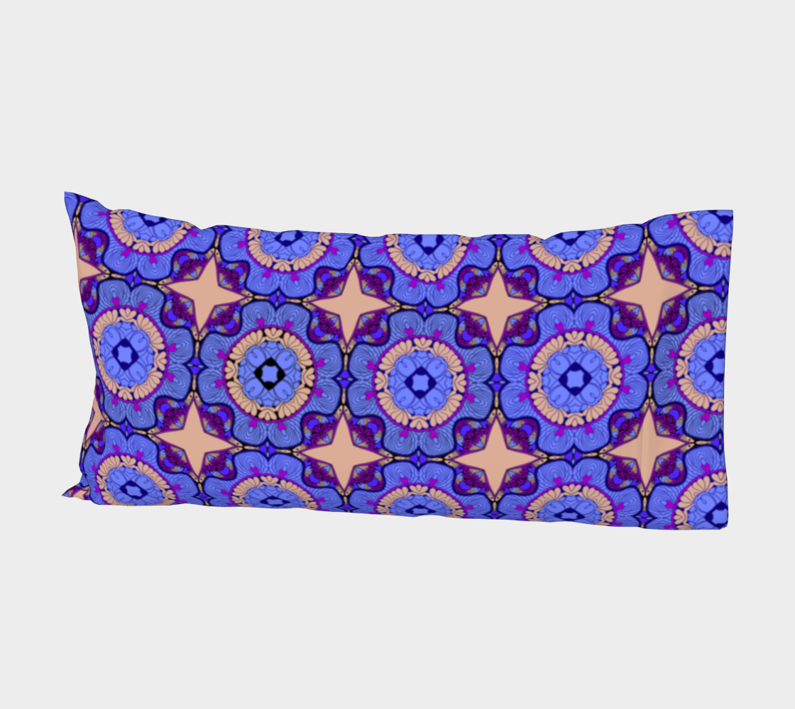 Purple Patterned Floral Pillowcase