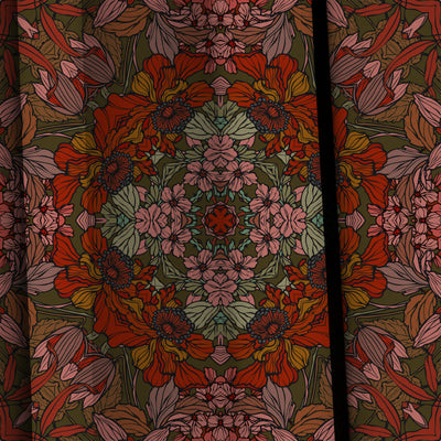 Earthy Floral Lustrous Curtains - Pair (2)