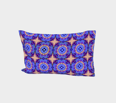 Purple Patterned Floral Pillowcase