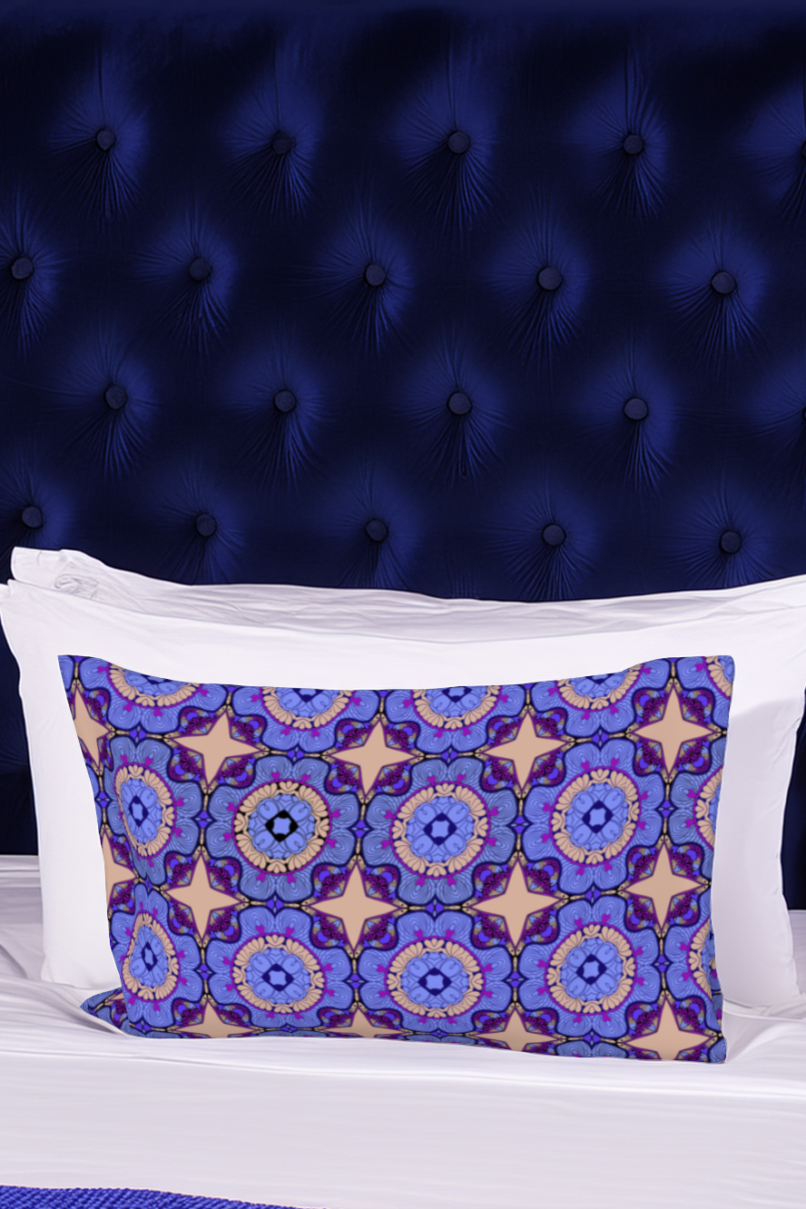 Purple Patterned Floral Pillowcase