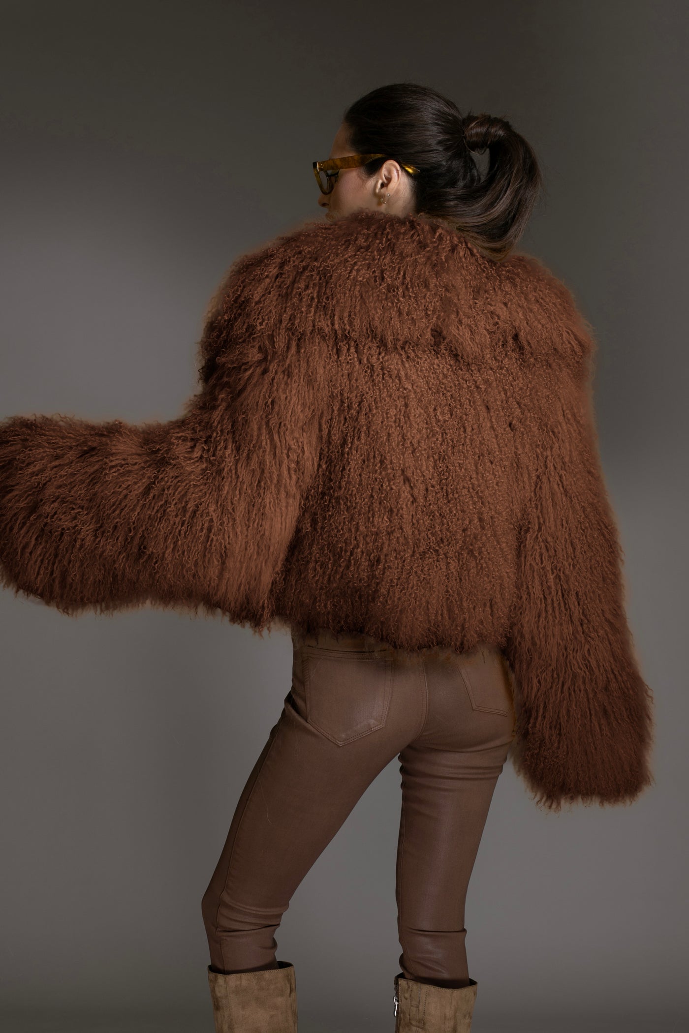 Brown Mongolian Shearling Coat