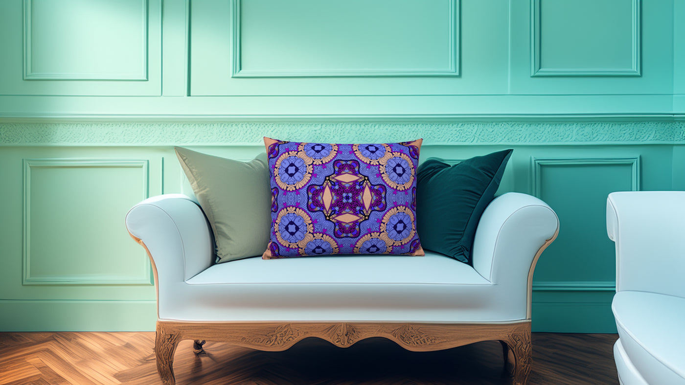 Hushed Amour Blue Floral Pillow