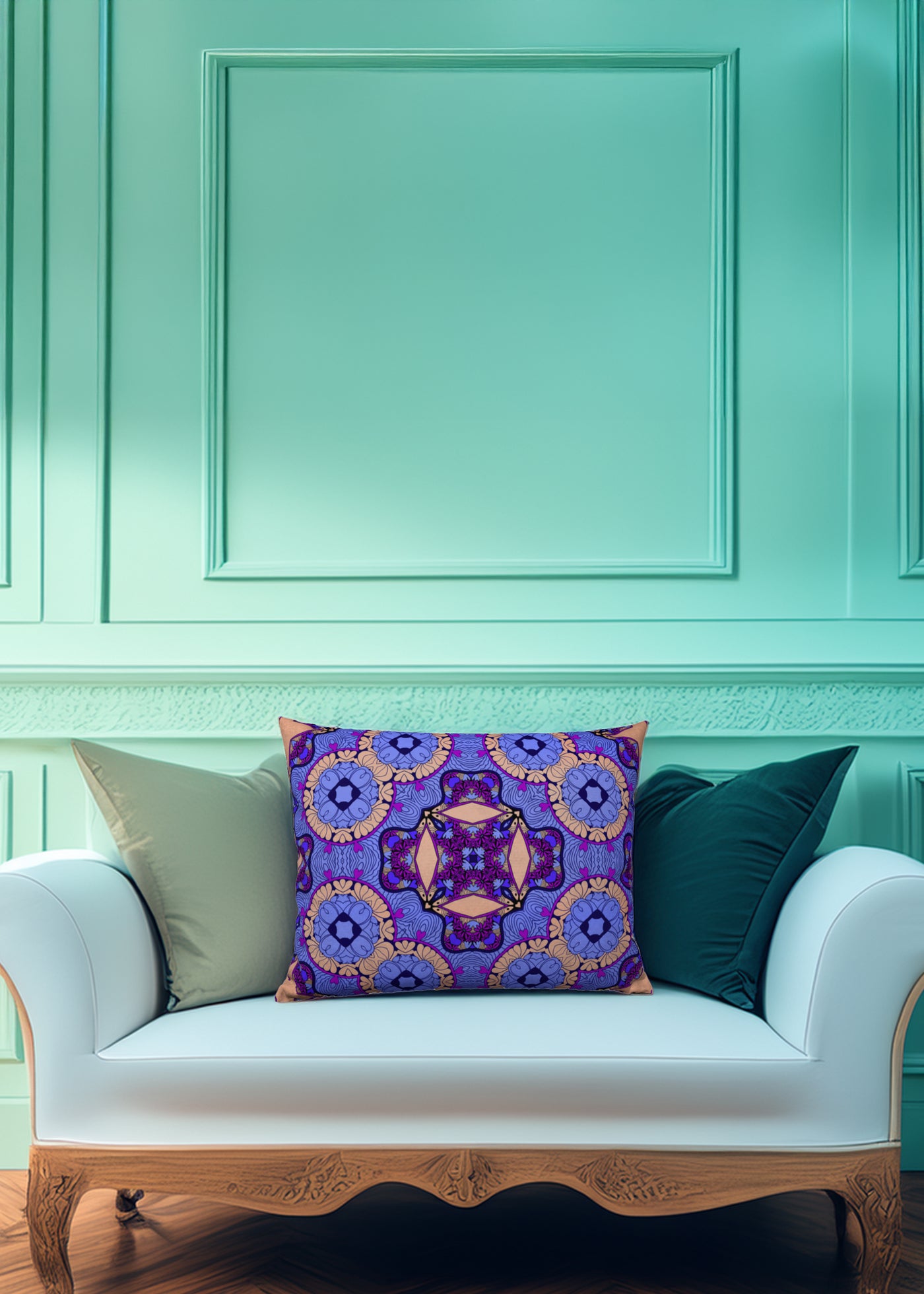 Hushed Amour Blue Floral Pillow