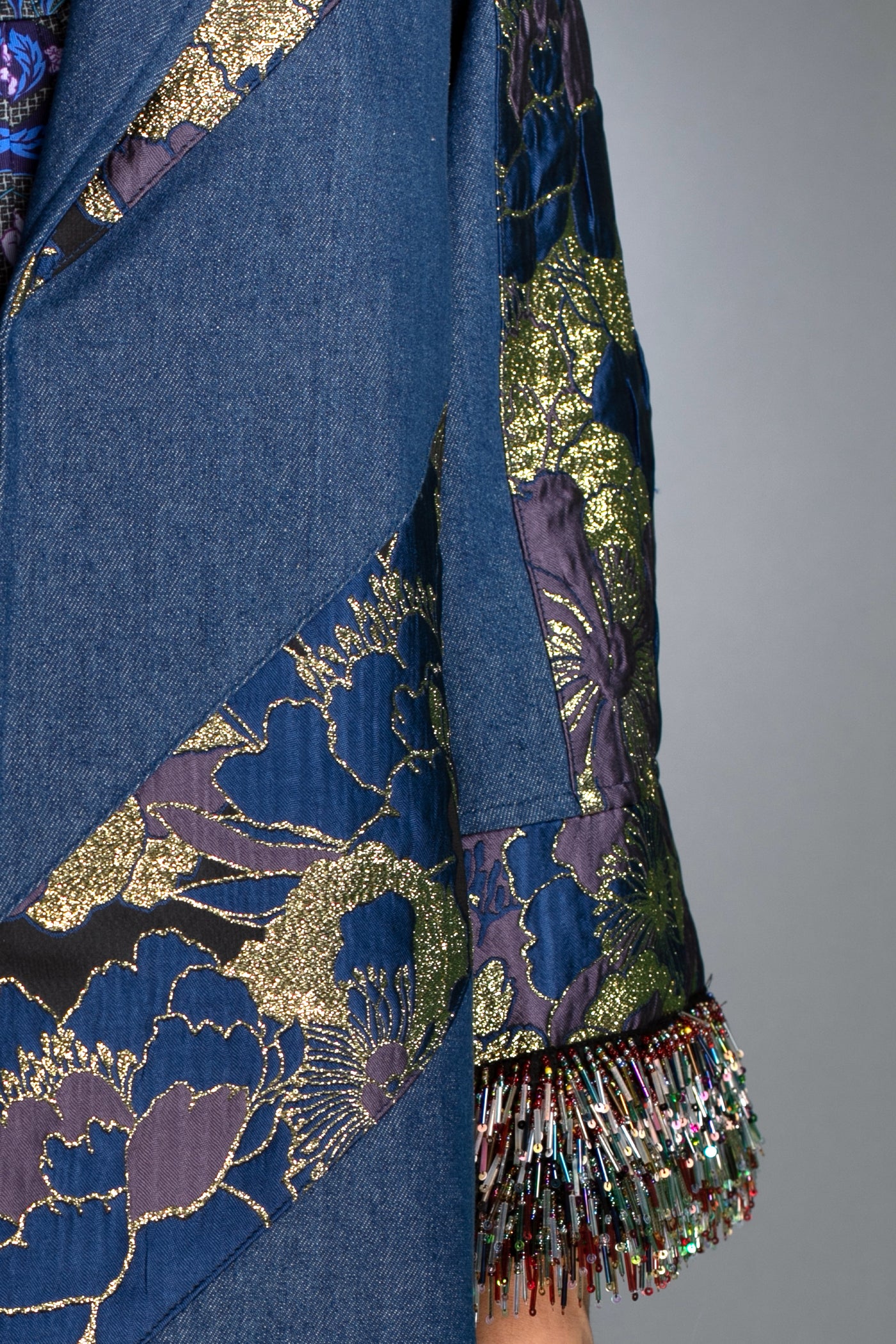 Denim & Jacquard Coat