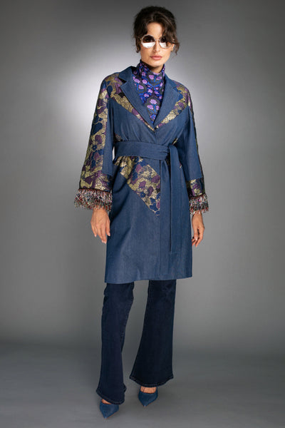 Denim & Jacquard Coat