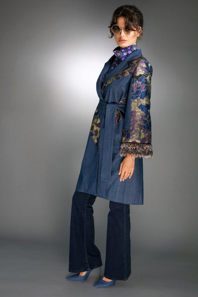 Denim & Jacquard Coat
