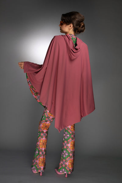 ED-036TZ- REVERSIBLE CAPE- FLOWER MULTICOLOR