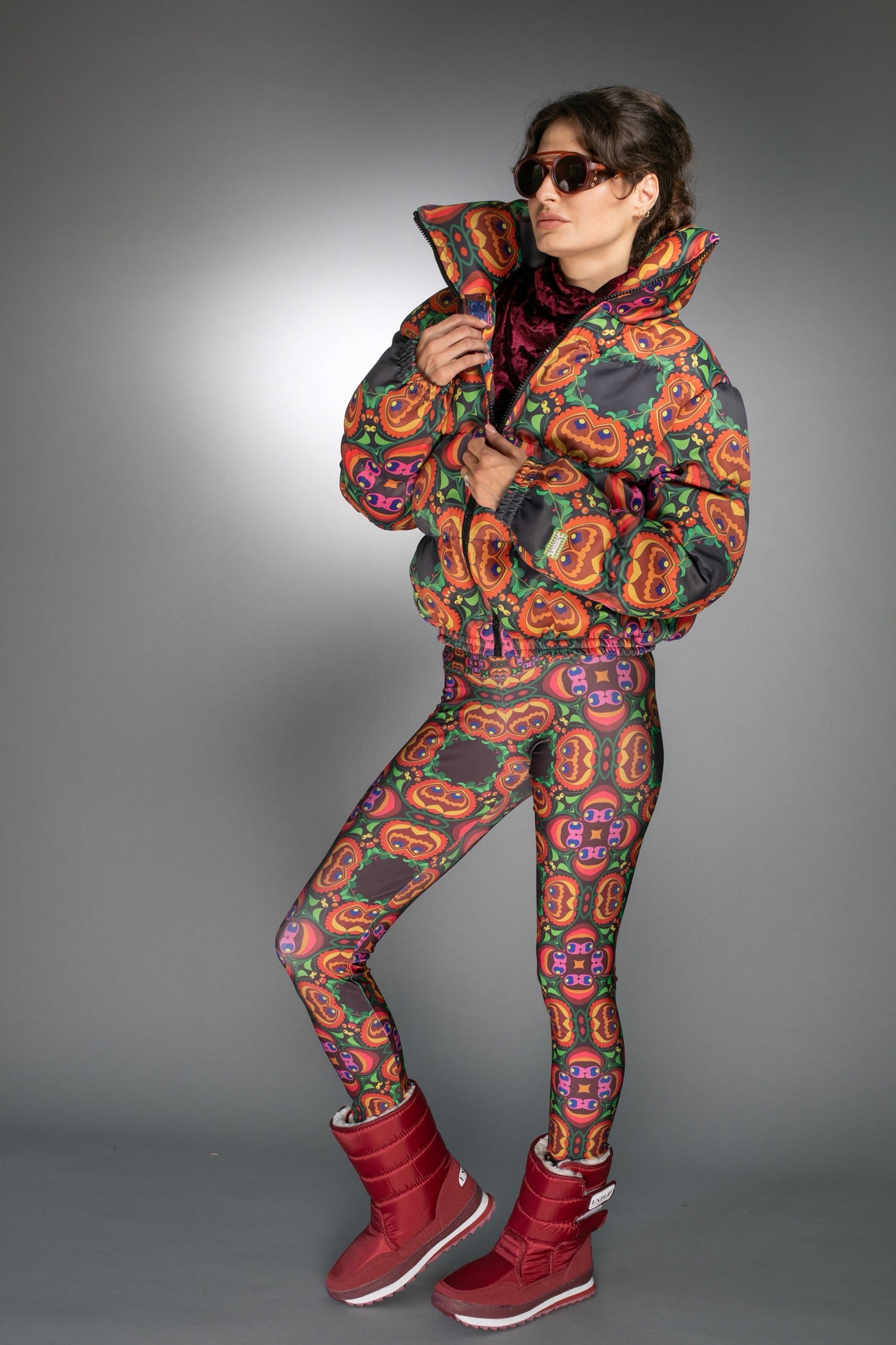 N-033WB- Lustrous Printed Puffer Jacket
