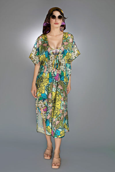 ED-065NW-MUSTARD GARDEN COVER UP DRESS