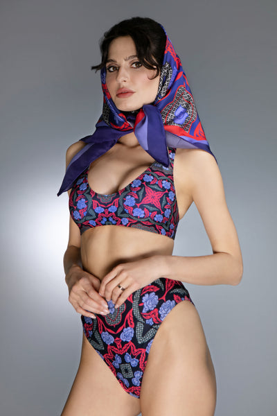 ED-006WJ- ELECTRIC PURPLE / SCARLET RED - BIKINI