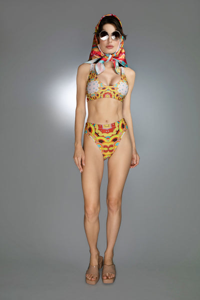 ED-006NE- PSYCHEDELIC CLOUDS RED - BIKINI