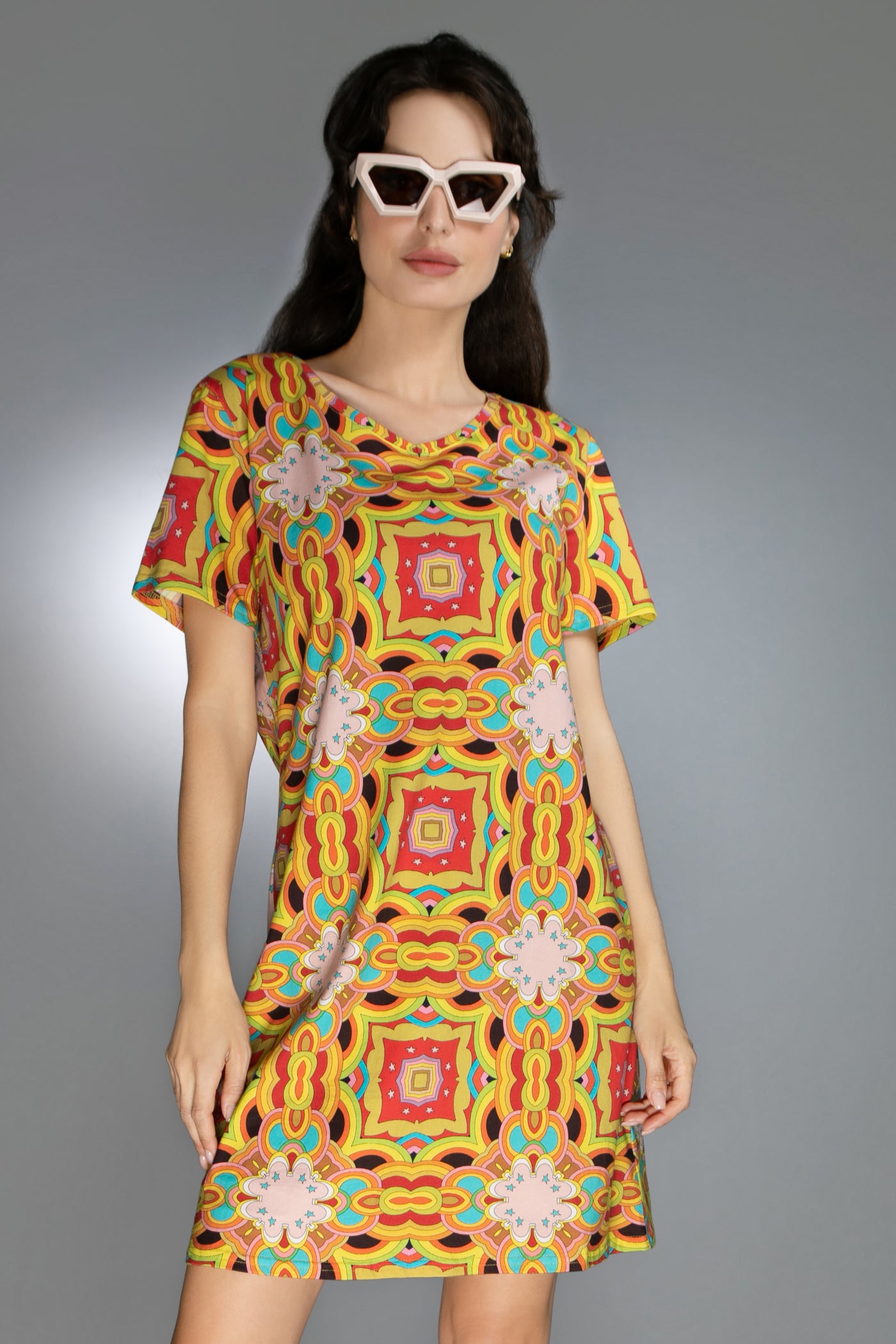 Psychedelic Print T-Shirt Dress