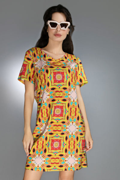 Psychedelic Print T-Shirt Dress