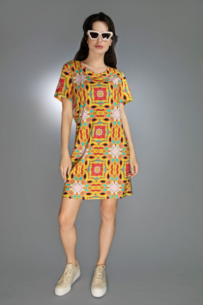Psychedelic Print T-Shirt Dress