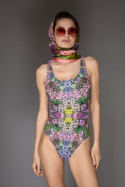 AB - Floral Pastel Lilac Swimsuit