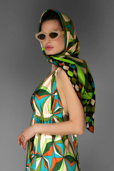 AB - Abstract Print Silk Sarong Scarf