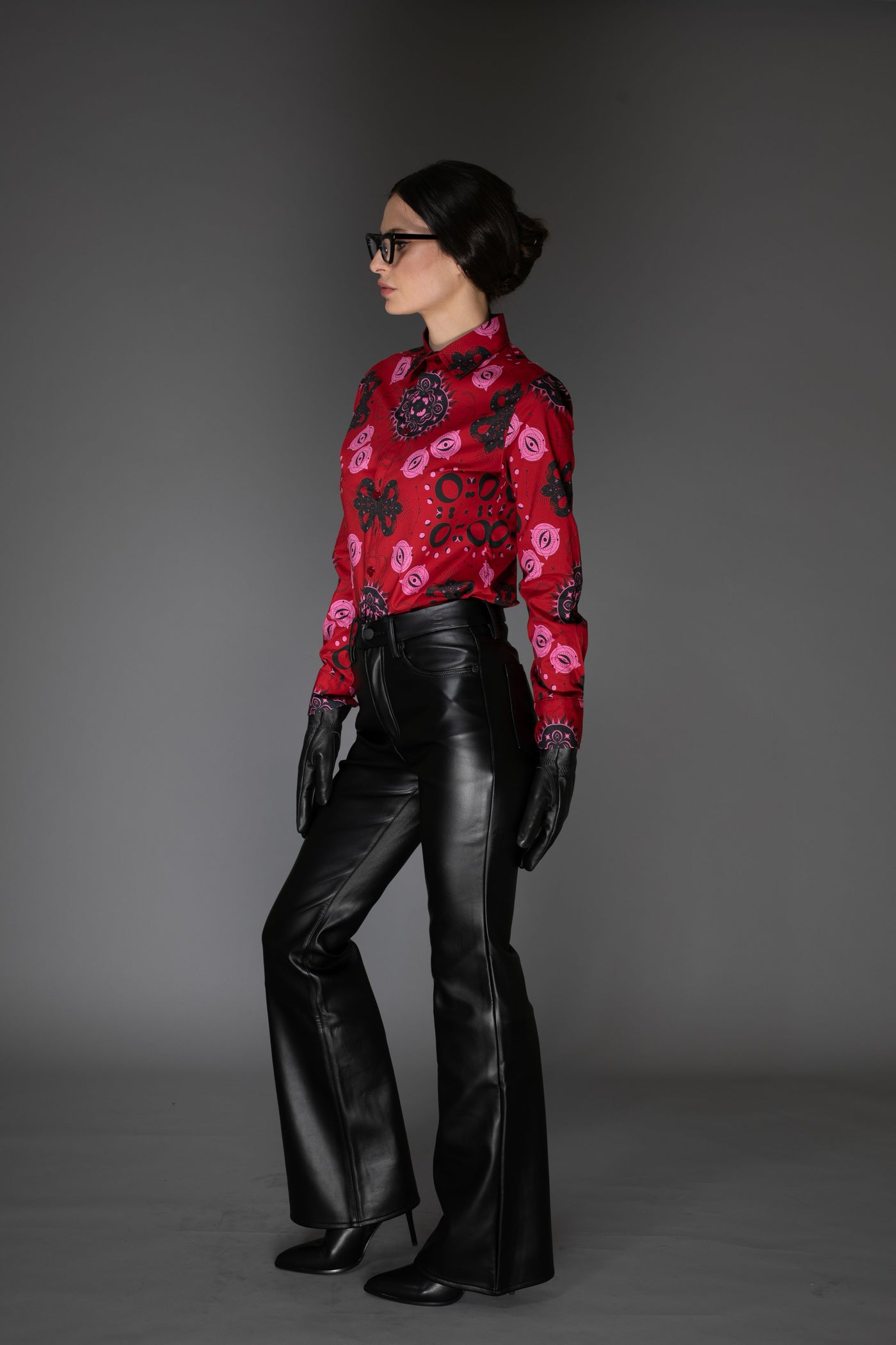 Mystic Print Red Cotton Shirt