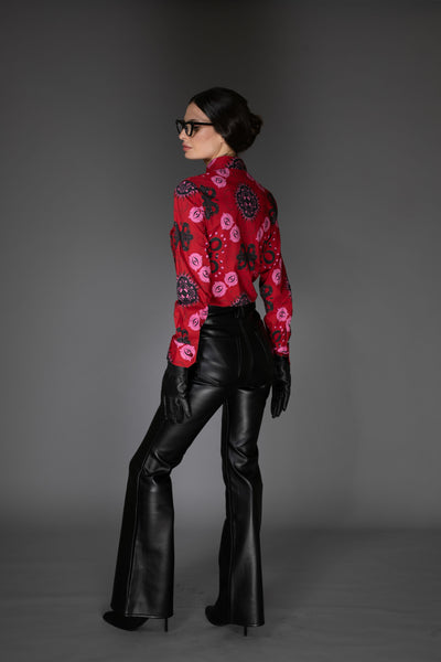 Mystic Print Red Cotton Shirt