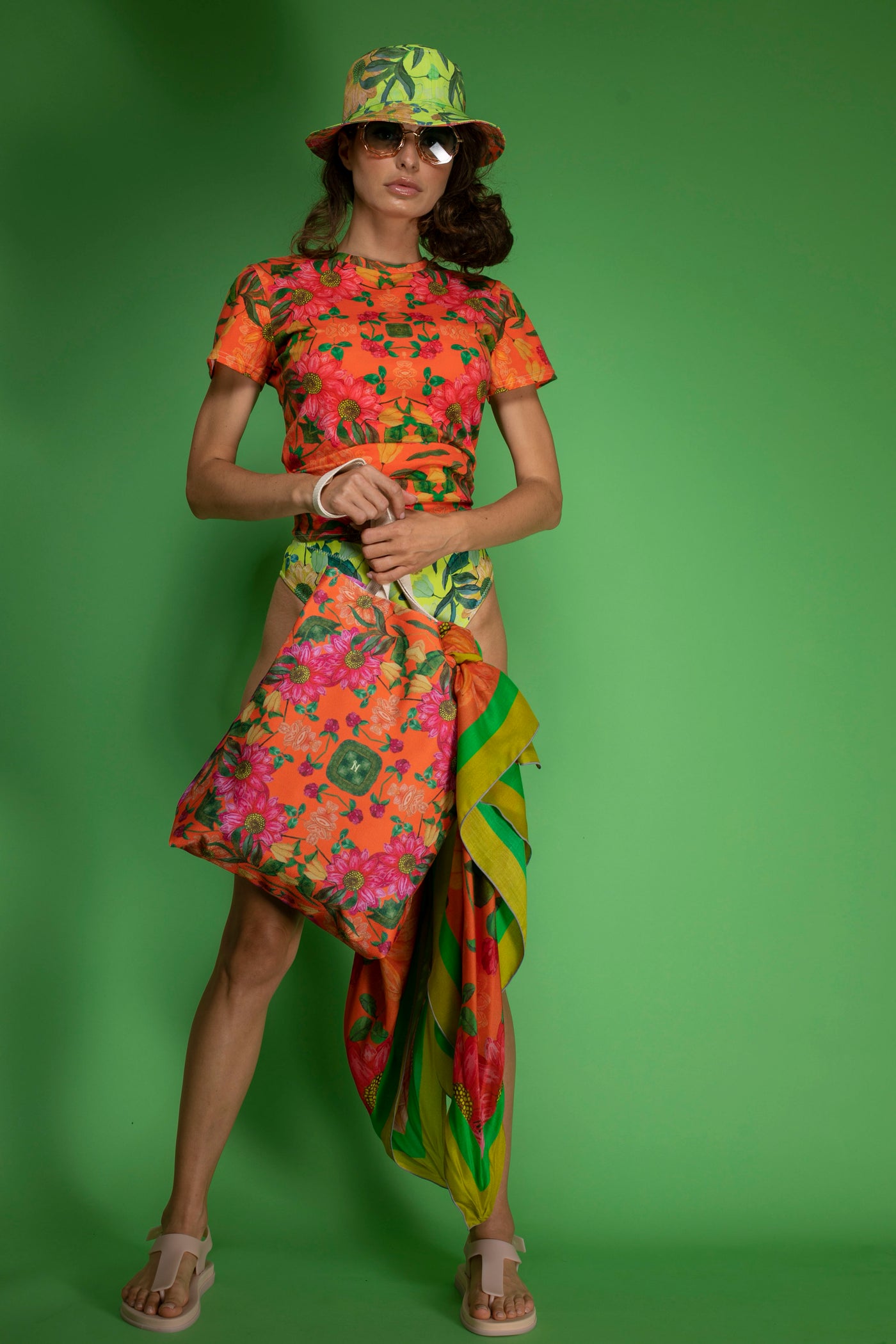 ORANGE MARGARITAS LARGE TOTE