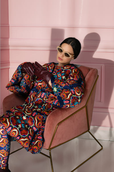 Floral Puff Sleeve Quilted Maxi Puffer