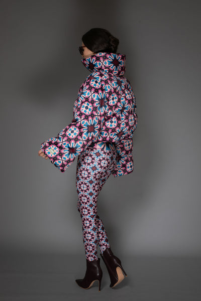 Jacket - Abstract Stars Print Cropped Bell Sleeves