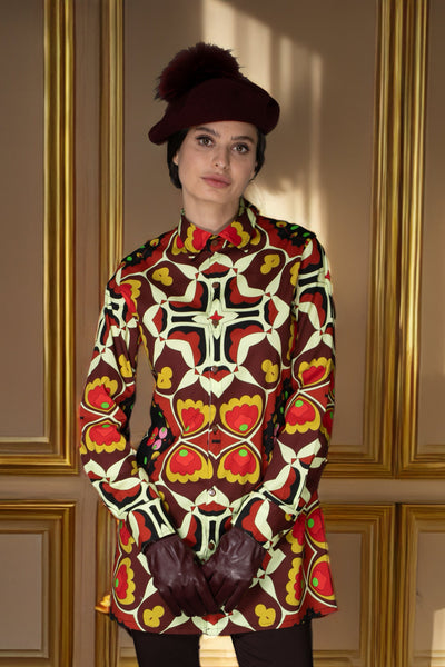Classic, Beret, Burgundy Cashmere