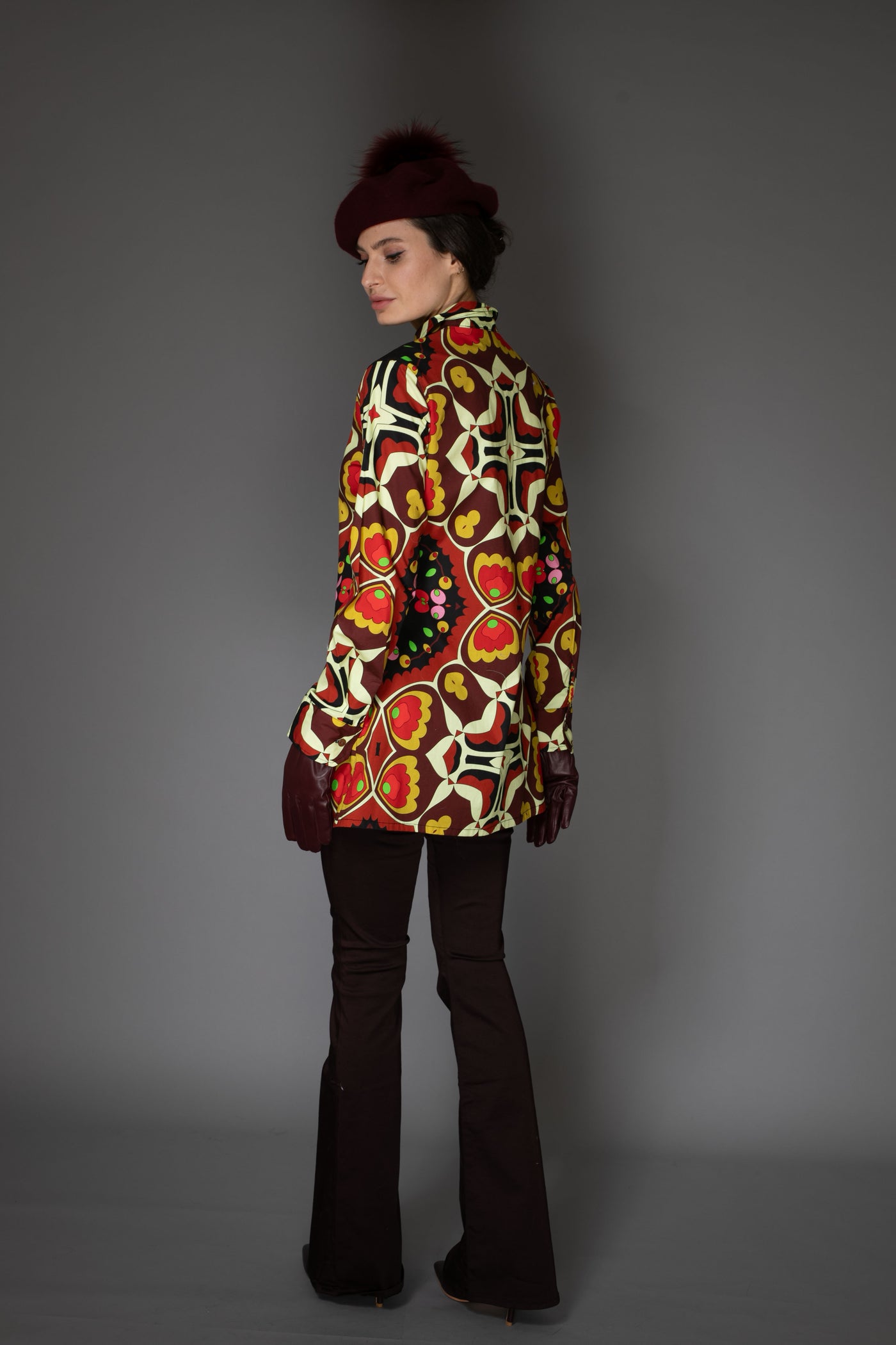 Classic, Beret, Burgundy Cashmere