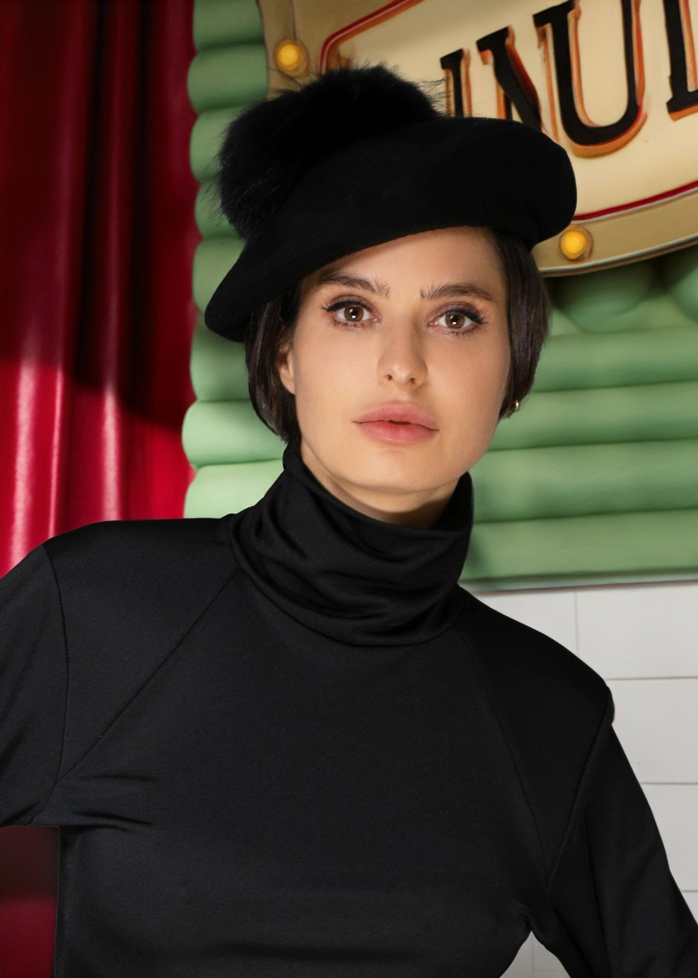 Black Cashmere Beret