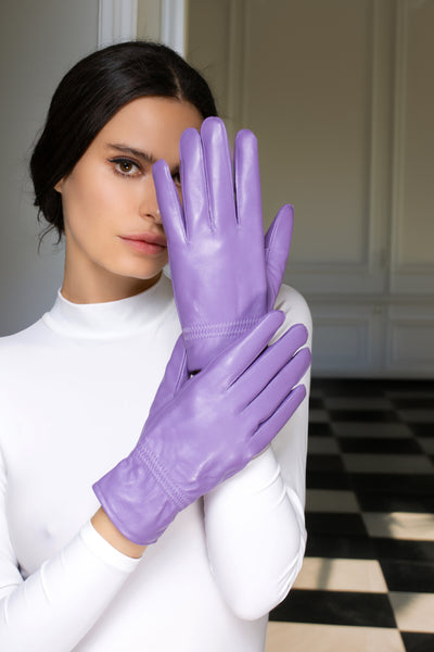 Luxury Lilac Soft Italian Leather Gloves