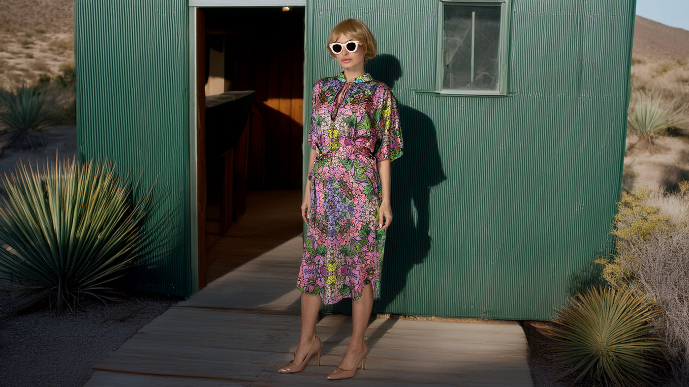 ST- Pastel Front tie Shirtdress