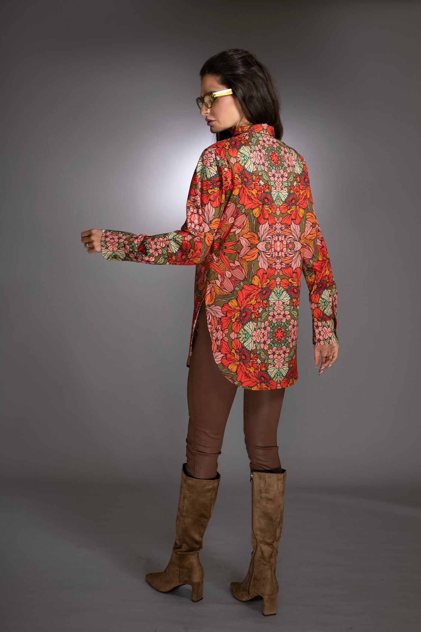 Floral Burgundy Cotton Shirt
