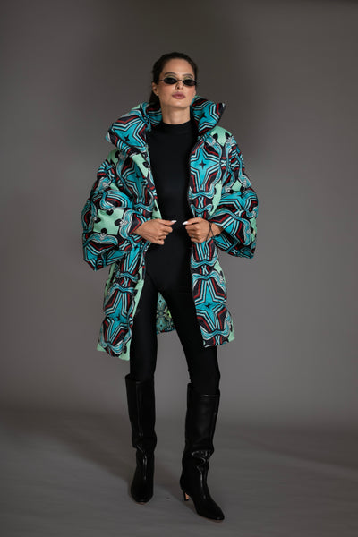 Puffer Stars Puff Sleeve Quilted Coat