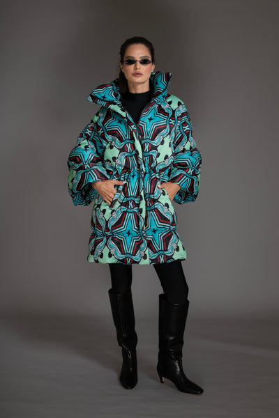 Puffer Stars Puff Sleeve Quilted Coat