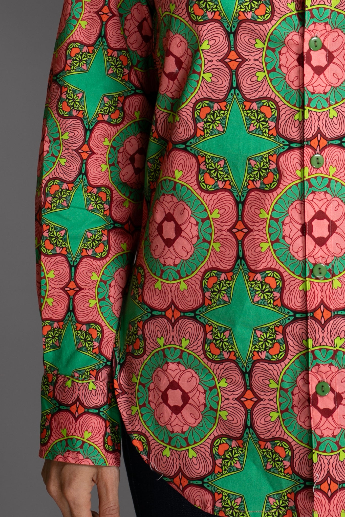 Floral Pink Cotton Shirt