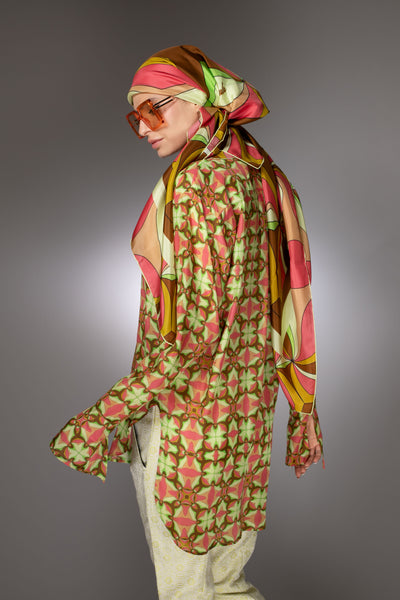 ST- Pink High-Low Silk Nuvula Tunic