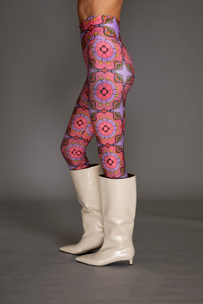 Pink Floral Patterned Leggings