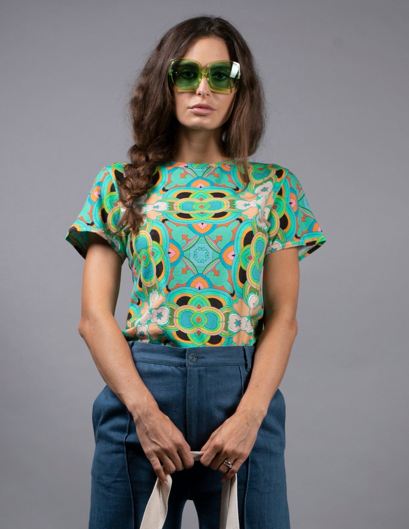 PSYCHEDELIC STAR TEAL T-SHIRT