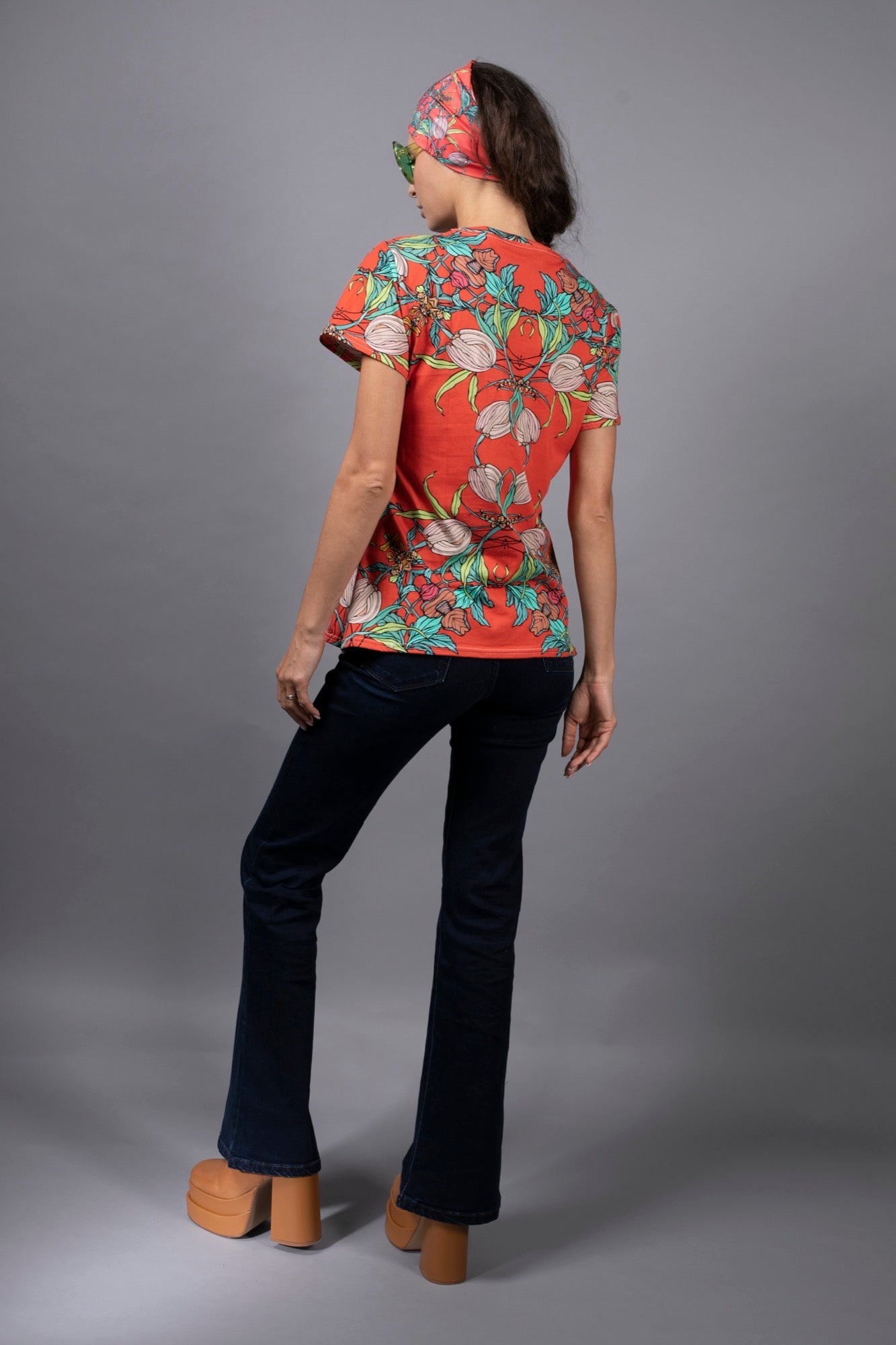 CROCUS RED AGUA Floral Red T-shirt