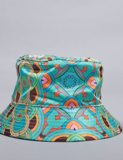 PSYCHEDELIC CROSSES STAR TEAL BUCKET HAT