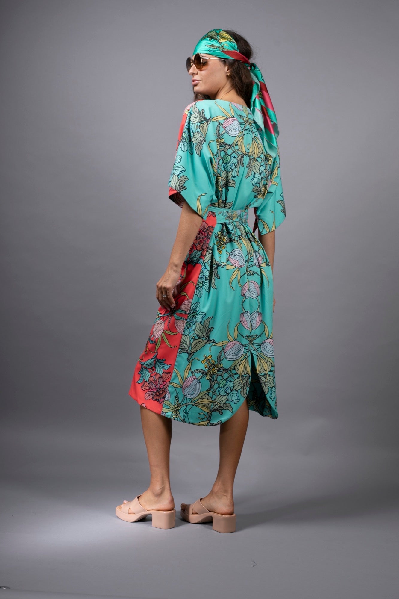 Crocus Red Floral Print Tunic Dress