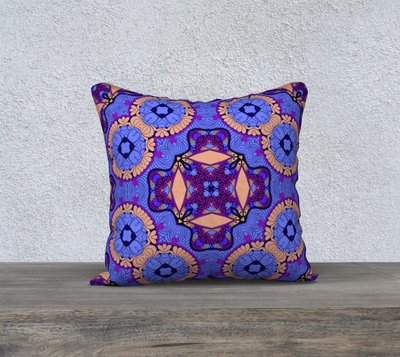 Purple Floral Patterned Cushion