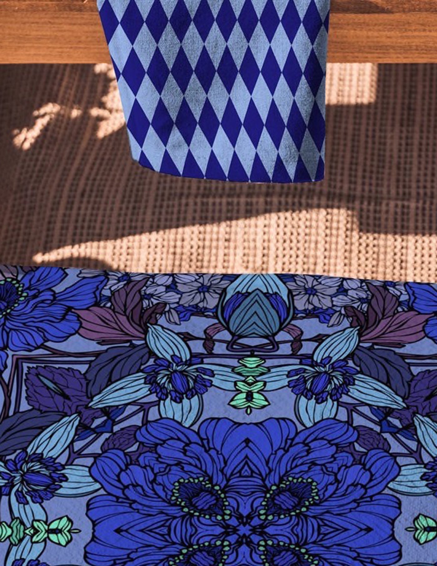 Blue Garden Velvet Cushion