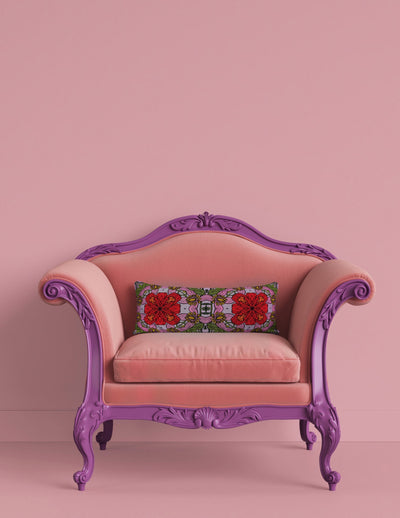 Mystical Red  Floral Velvet Cushion