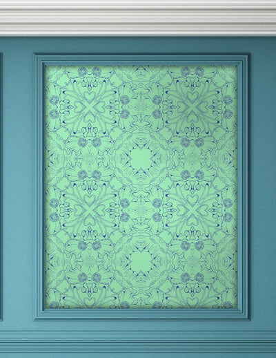 Mint Floral Wall Paper