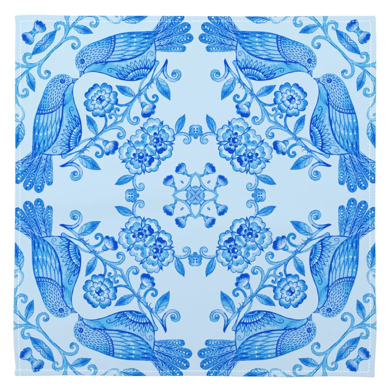 Cobalt Blue Birds Napkins