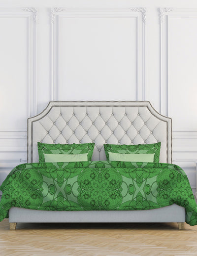 Green Floral Pillow Sleeve