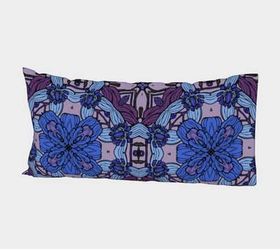 Midnight Blue Floral Bed Pillow Sleeve